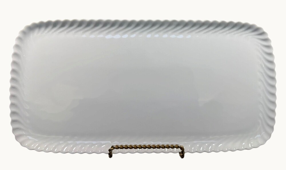 Kaiser Nicole Swirl Large Sandwich Tray 13" White Porcelain Germany